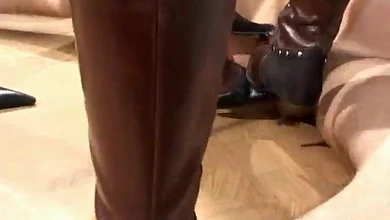 Три госпожи долго и с наслаждением издеваются над парнем. Что они с ним только не вытворяли!..